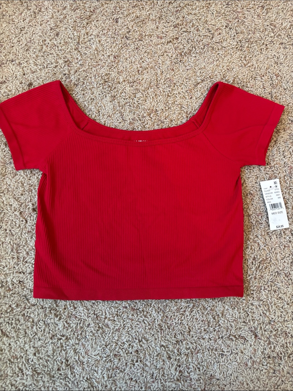 NEW Contour by PacSun  Ribbed Scoop Neck Crop Top